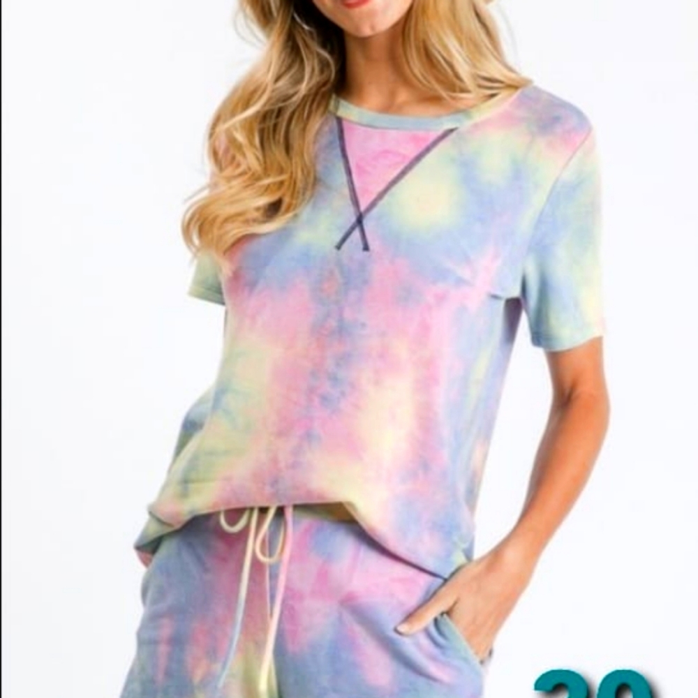 7th ray multi tie dye lounge set